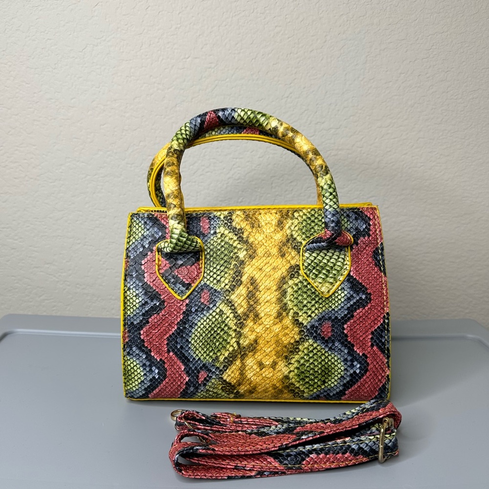 Multicolor Snake Pattern Handbag